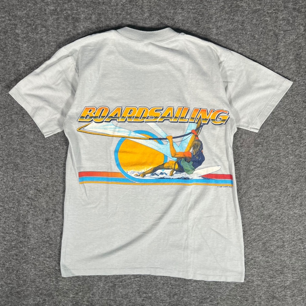 Vintage 80s Boardsailing Windsurfing T-Shirt Mac's Scuba Florida Single Stitch M